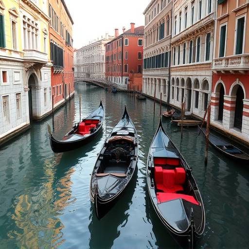 Canali di Venezia con gondole