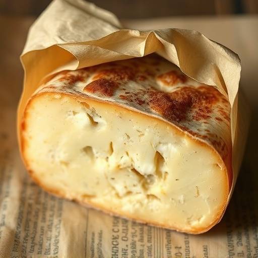 Formaggio pecorino Sardo stagionato avvolto in carta da forno