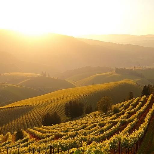 Paesaggio delle Langhe in Piemonte con vigneti