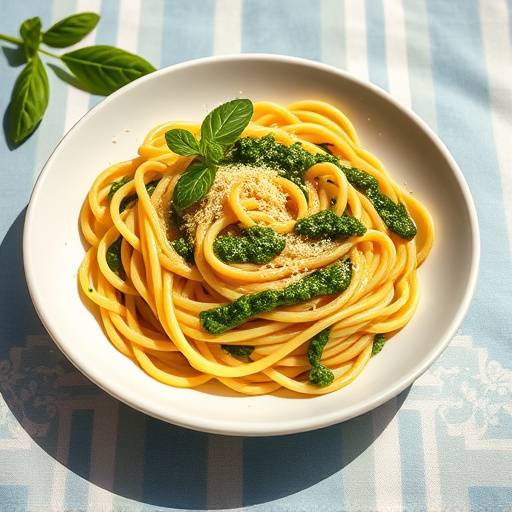 Trofie fresche al pesto genovese, specialit&Atilde;&nbsp; ligure