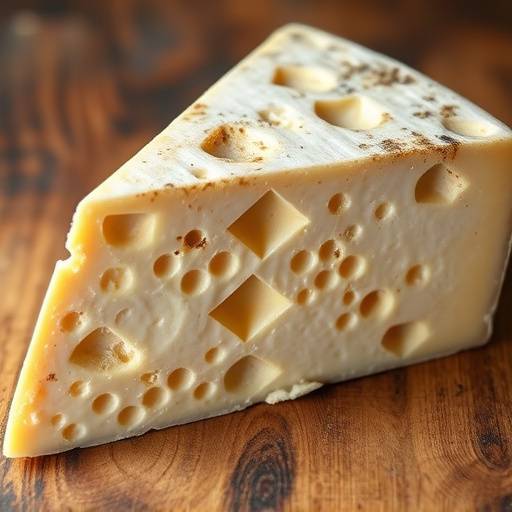 Una forma di Grana Padano con la caratteristica marchiatura a losanghe.